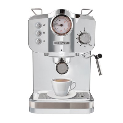  מכונת קפה ביתית מקצועית 15Bar + מד לחץ ומקציף BENATON BT5013 בהוראת קבע